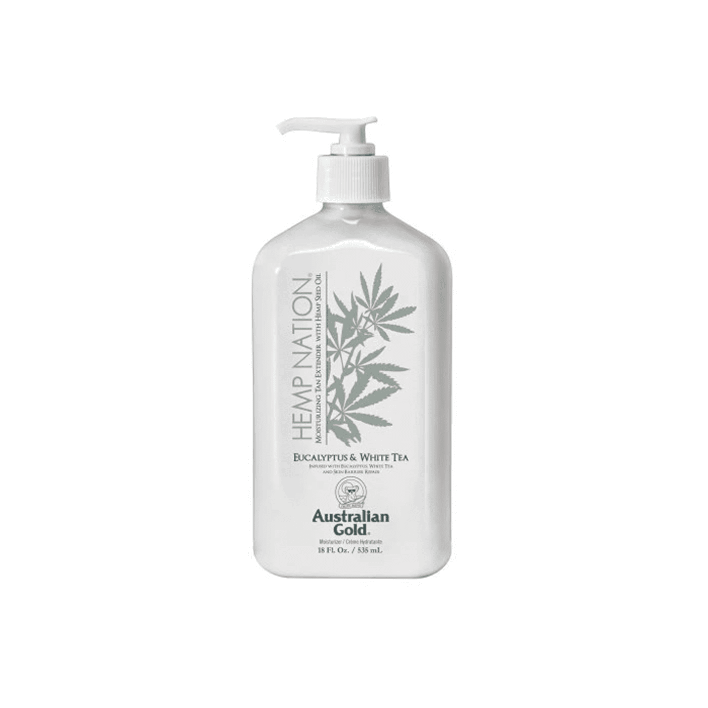 AUSTRALIAN GOLD HEMP NATION EUCALYPTUS & WHITE TEA BODY LOTION kasdienis kūno kremas 535mL