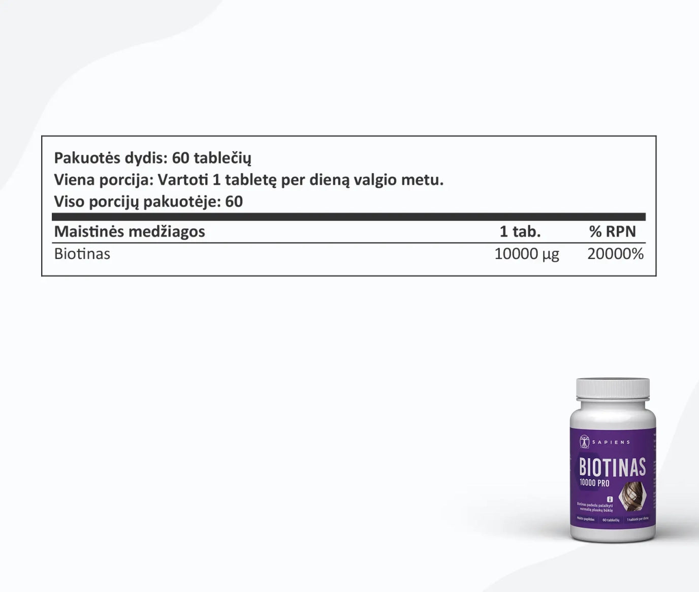 SAPIENS, Vitaminų rinkinys GROŽIUI, 1 vnt