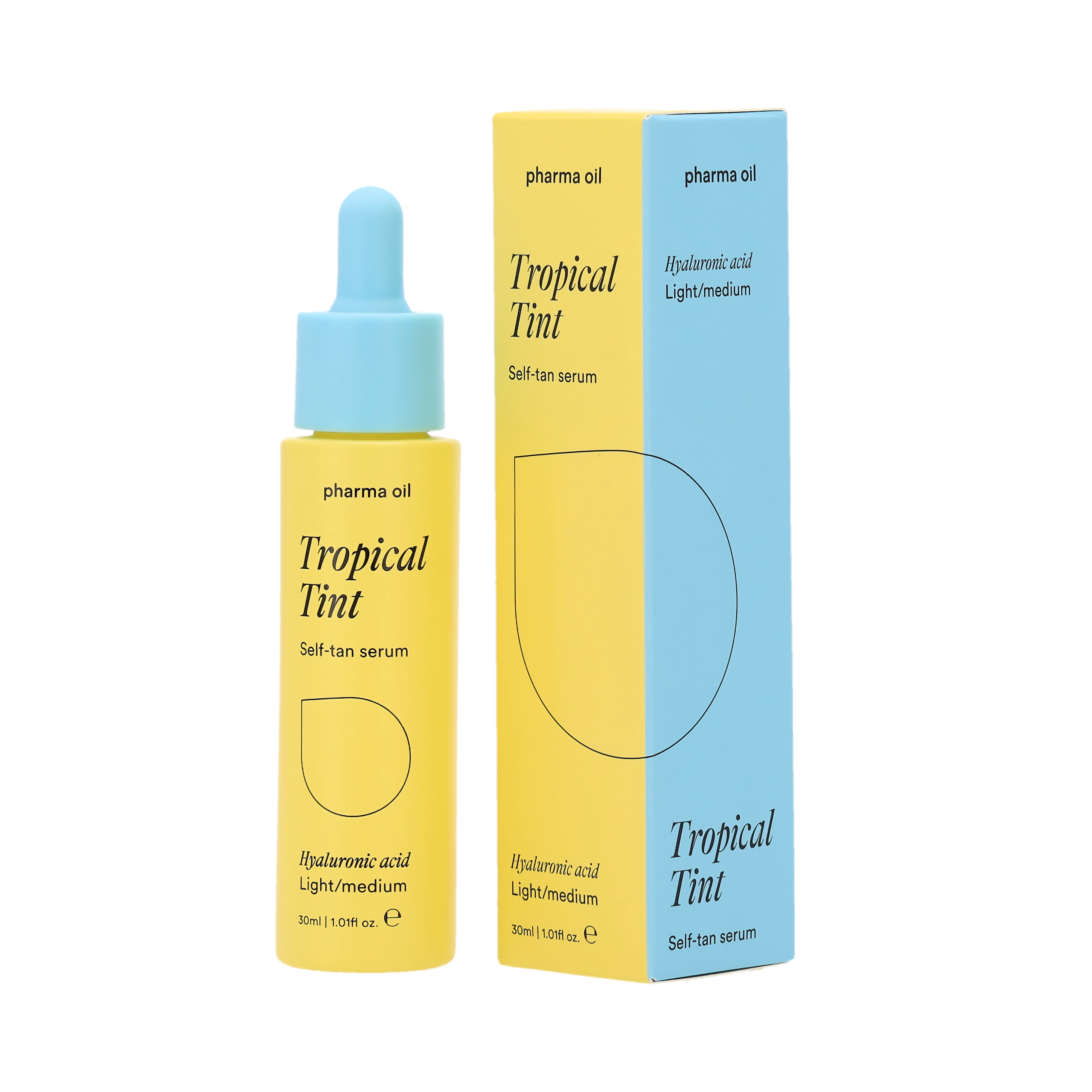 PHARMA OIL,savaiminio įdegio serumas Tropical tint light-medium, 30ml