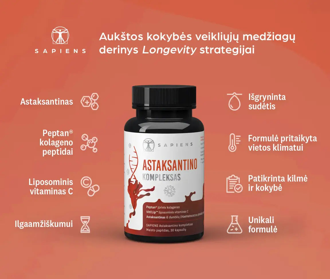 SAPIENS, Astaksantino kompleksas, 30 kapsulių