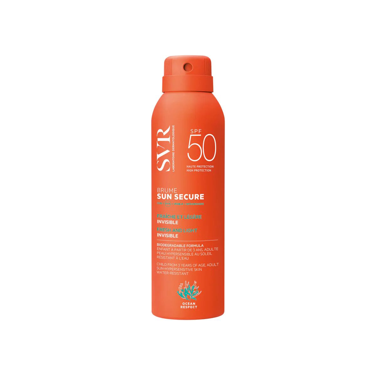 SVR kūno dulksna nuo saulės su purškikliu SUN SECURE BRUME, SPF 50+, 200 ml