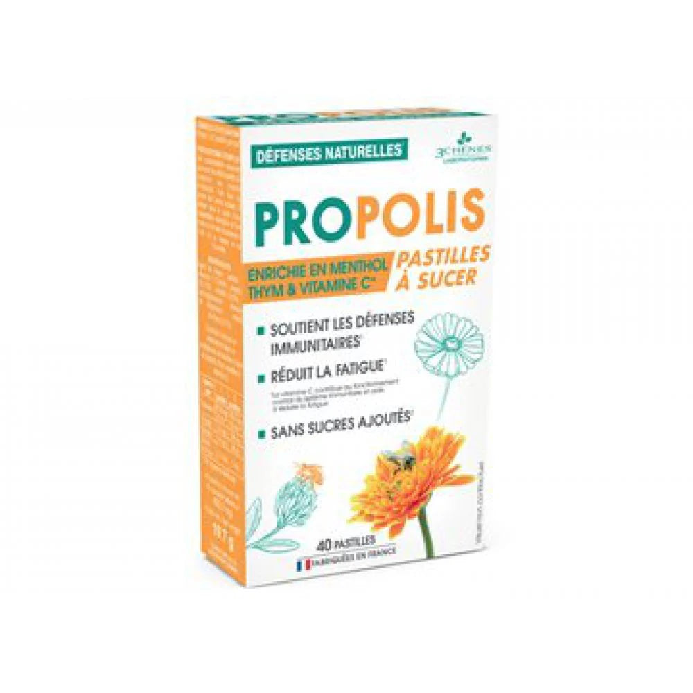 3C PHARMA PROPOLIS nuo 12 m. 40 čiulpiamų tablečių be cukraus