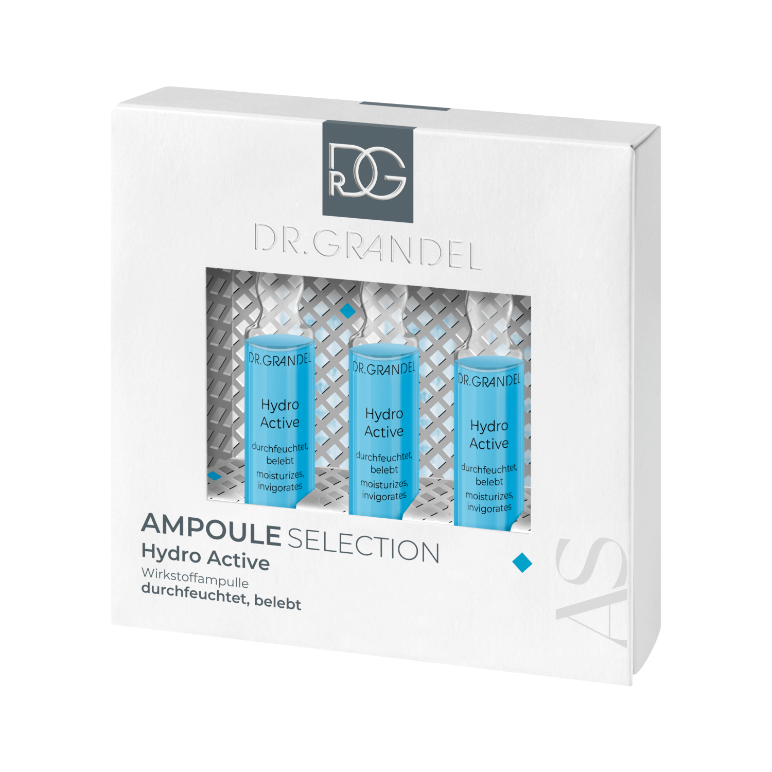 DR. GRANDEL, aktyvių ingredientų koncentrato ampulės HYDRO ACTIVE, 3x3 ml