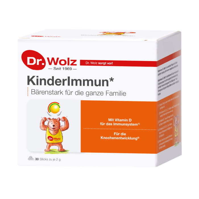 DR. WOLZ milteliai paketėliuose KINDERIMMUN, 30 vnt. x 2 g vnt.