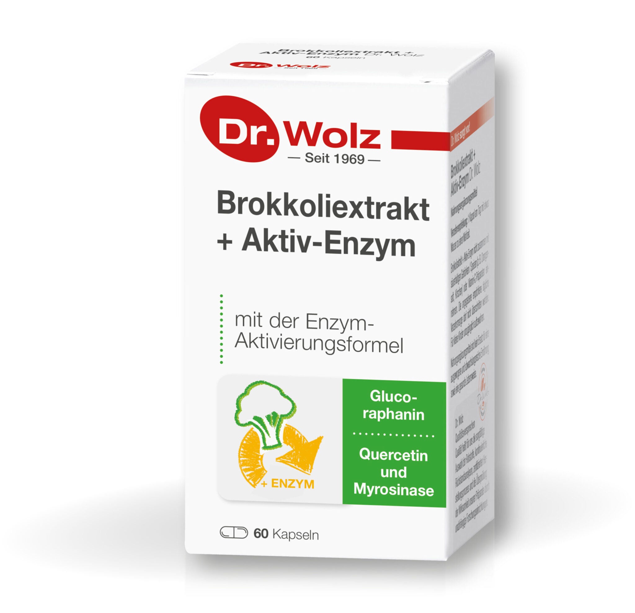 DR. WOLZ, BROKKOLI EXTRAKT + ACTIV ENZYM, 60 kapsulių