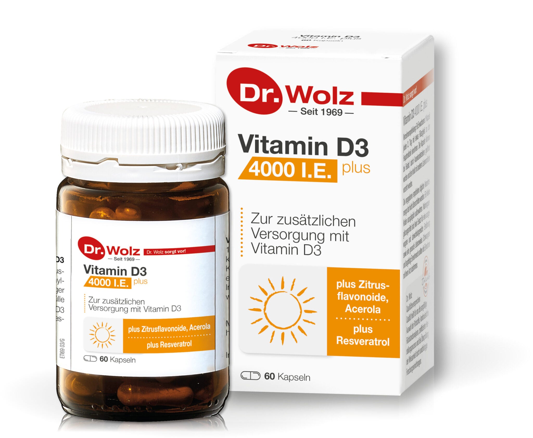 DR. WOLZ,  Vitamin D3 4000 I.E. plus, 60 kapsulių