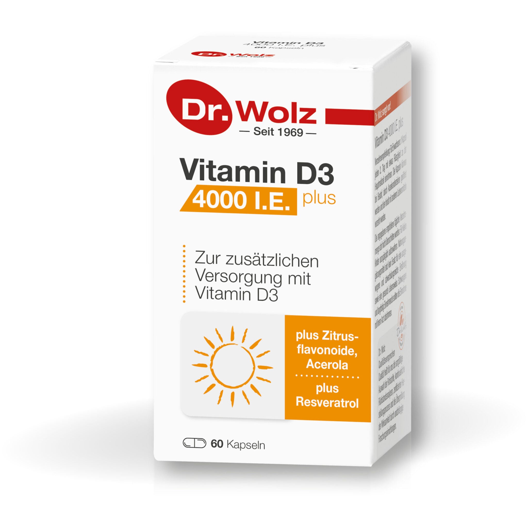 DR. WOLZ,  Vitamin D3 4000 I.E. plus, 60 kapsulių