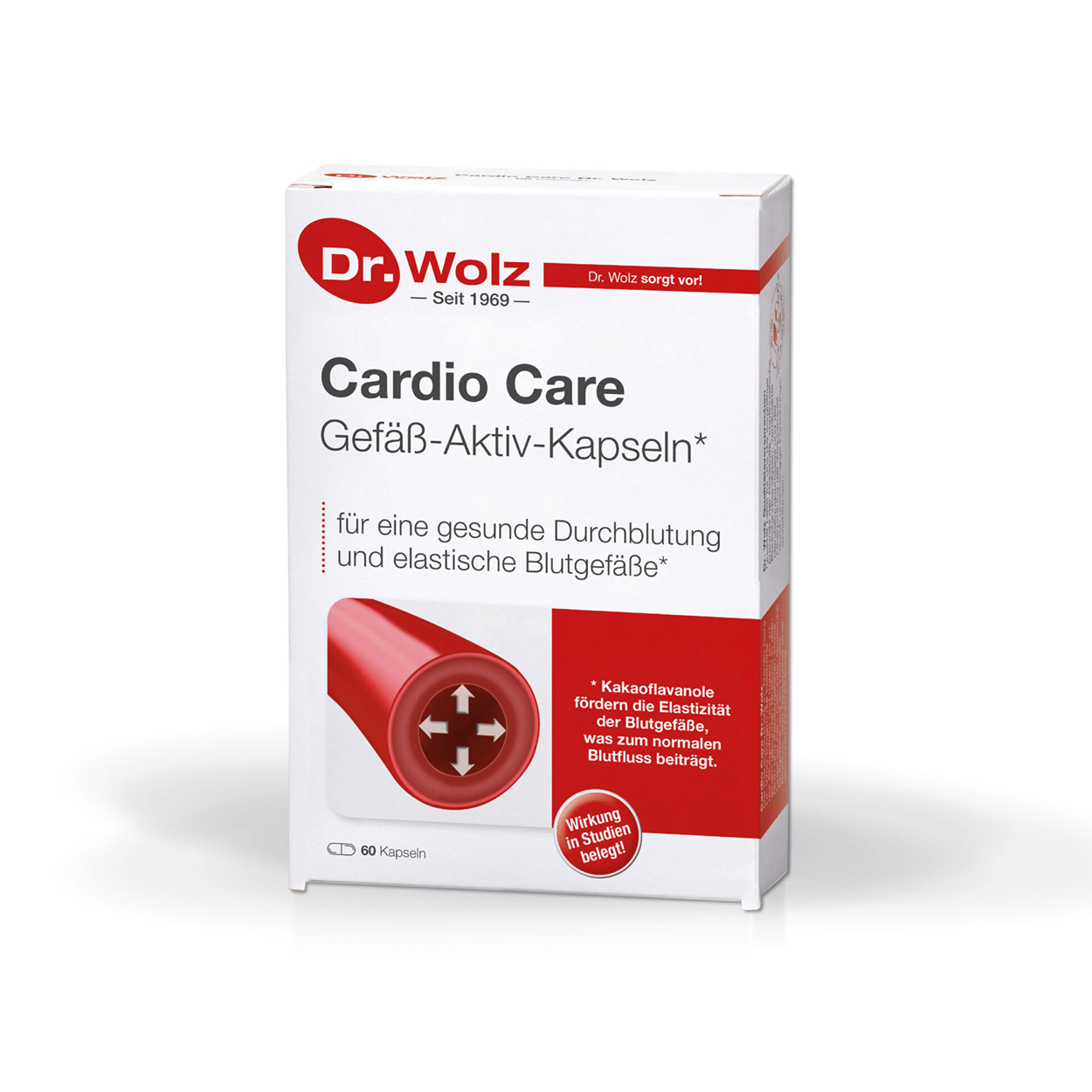 DR. WOLZ,  CARDIO CARE aktyvios kapsulės kraujagyslėms, 60 kapsulių