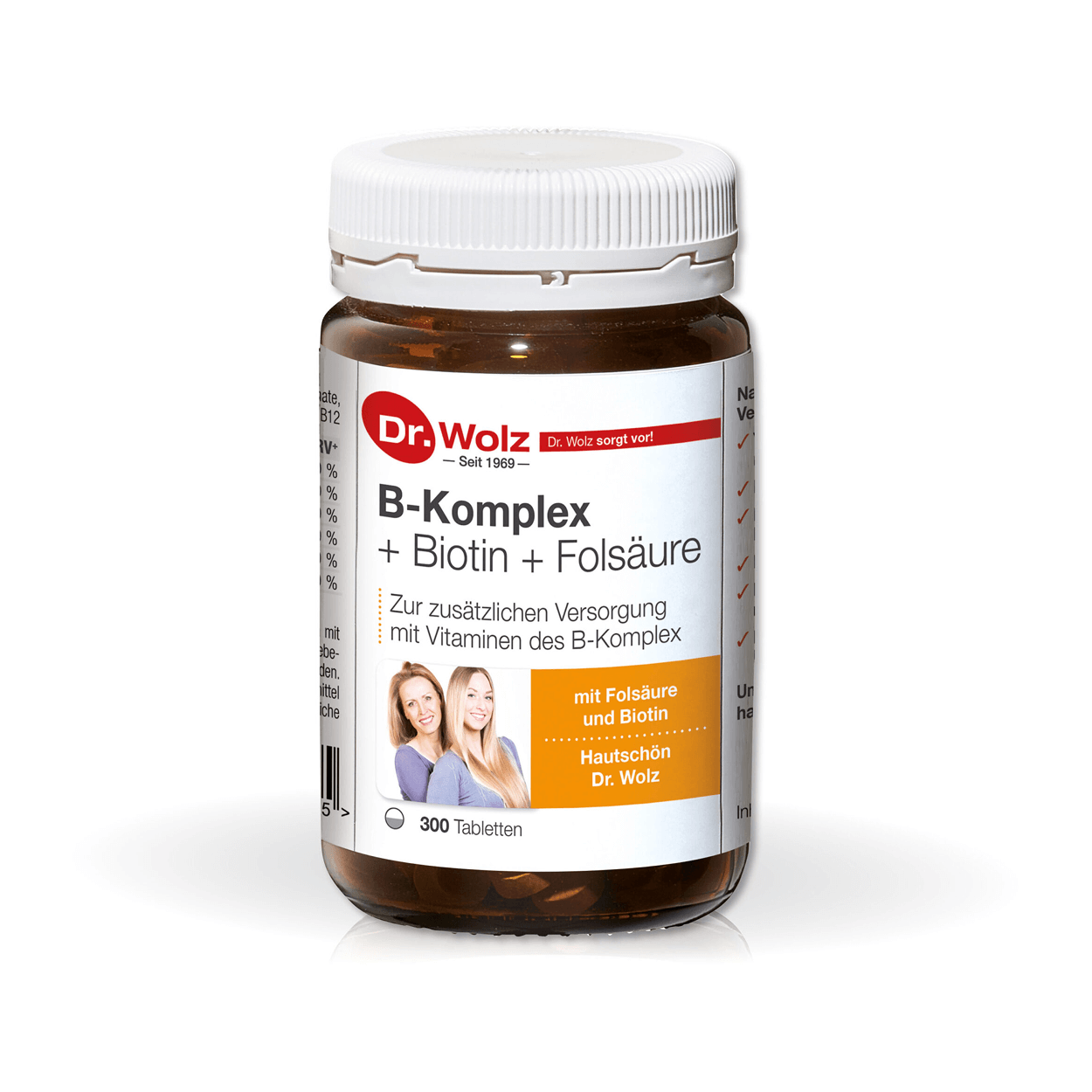 DR. WOLZ, B-complex + Biotin + Folic Acid, 300 tablečių