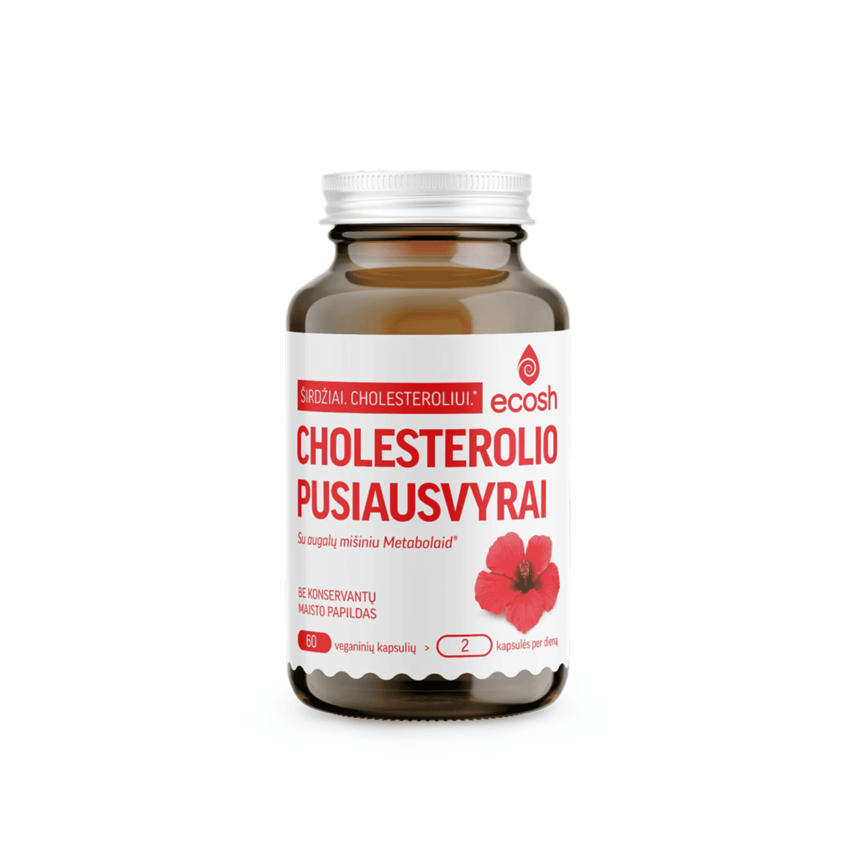 ECOSH Cholesterolio pusiausvyrai su augalų mišiniu Metabolaid®, 60 kapsulių