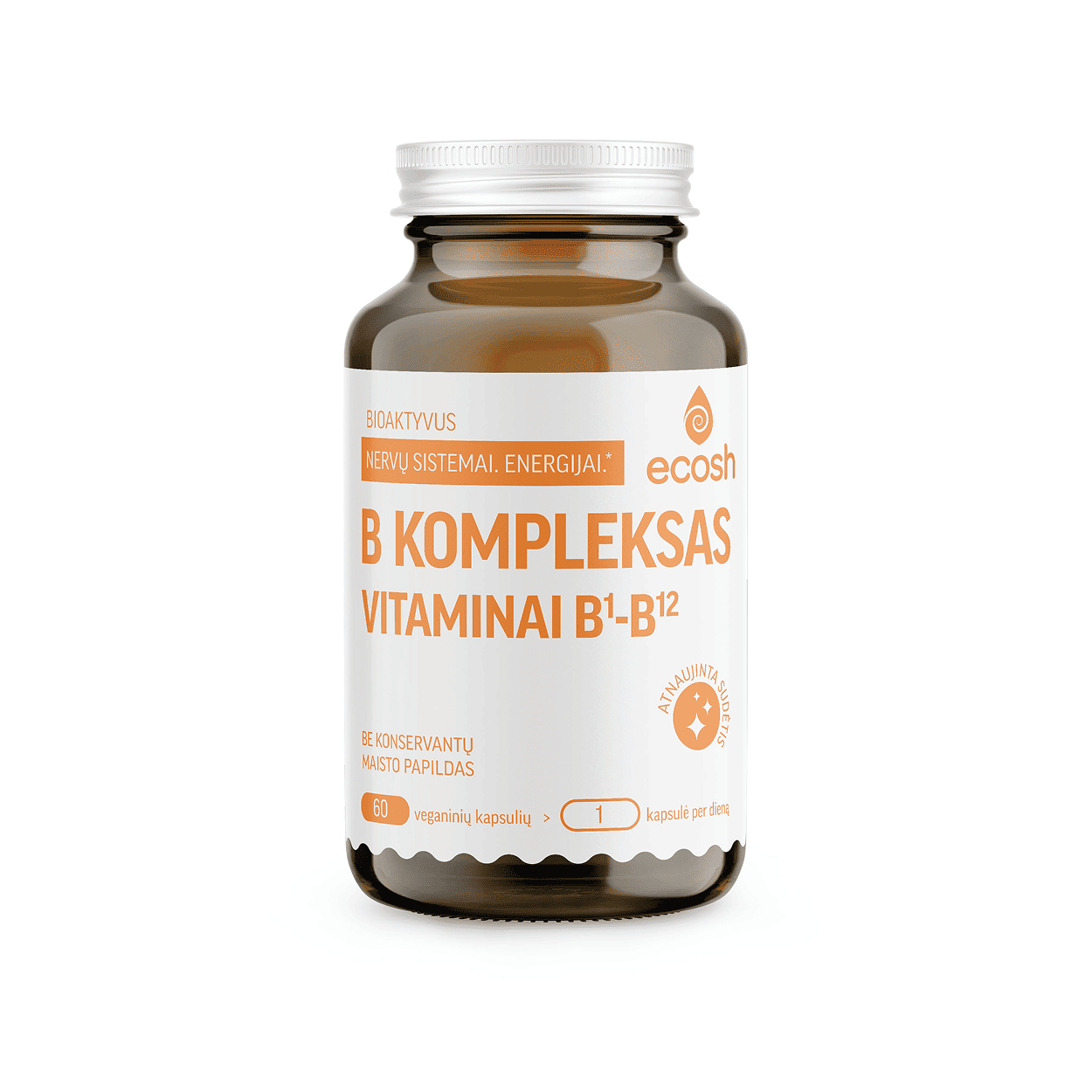 ECOSH bioakt. vitaminų B komplekas 60 kapsulių