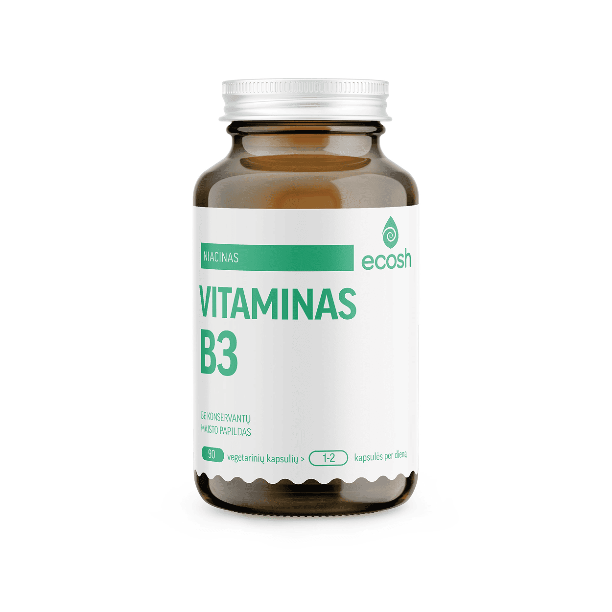 ECOSH bioaktyvus vitaminas B3, niacinas 250mg NE, 90 kapsulių