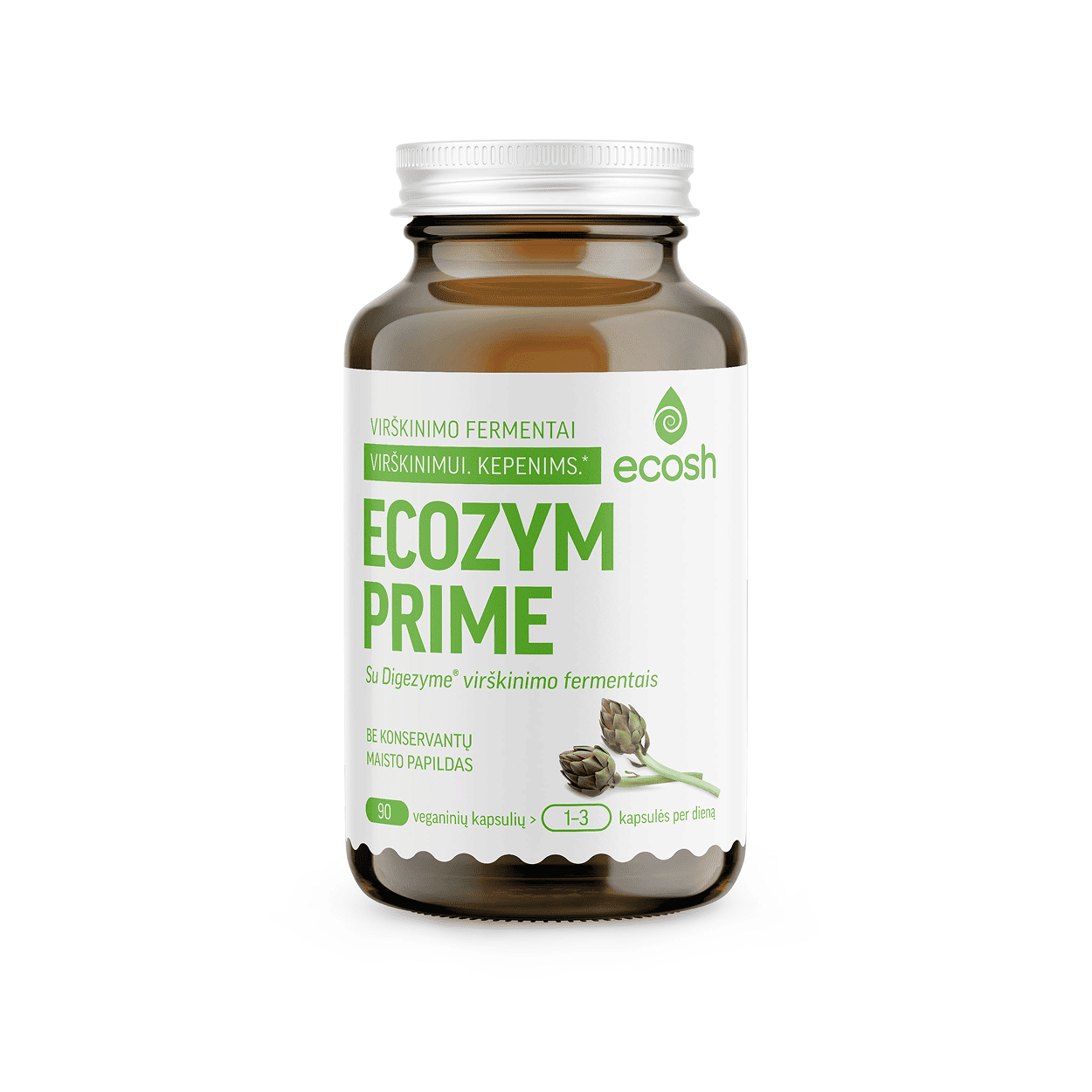 ECOSH Ecozym Prime su Digezyme® virškinimo fermentais, 90 kapsulių