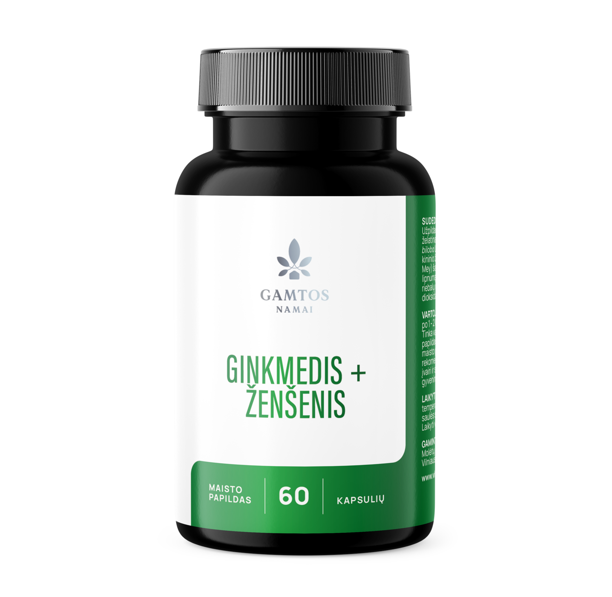 GAMTOS NAMAI, GINKMEDIS+ŽENŠENIS, 60 kapsulių