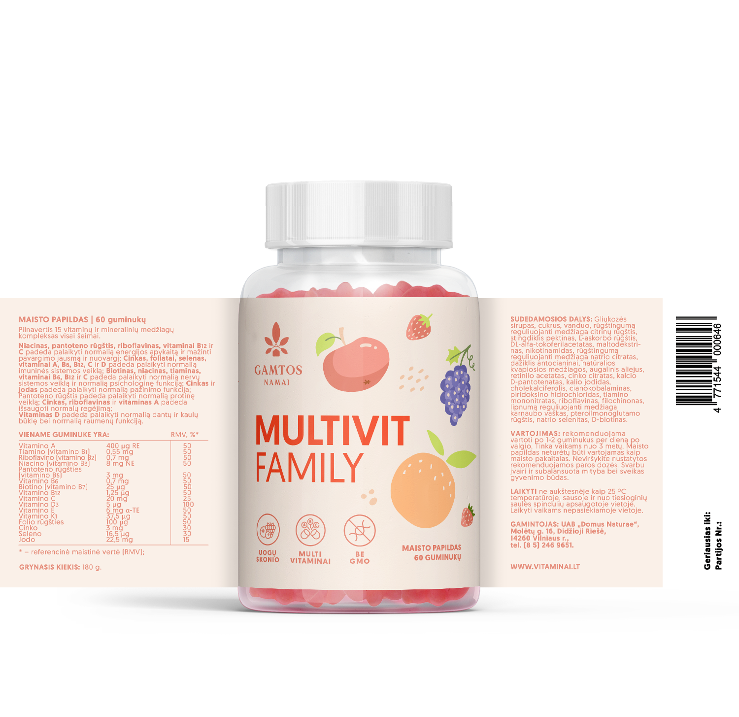 GAMTOS NAMAI, MULTIVIT FAMILY, 60 guminukų