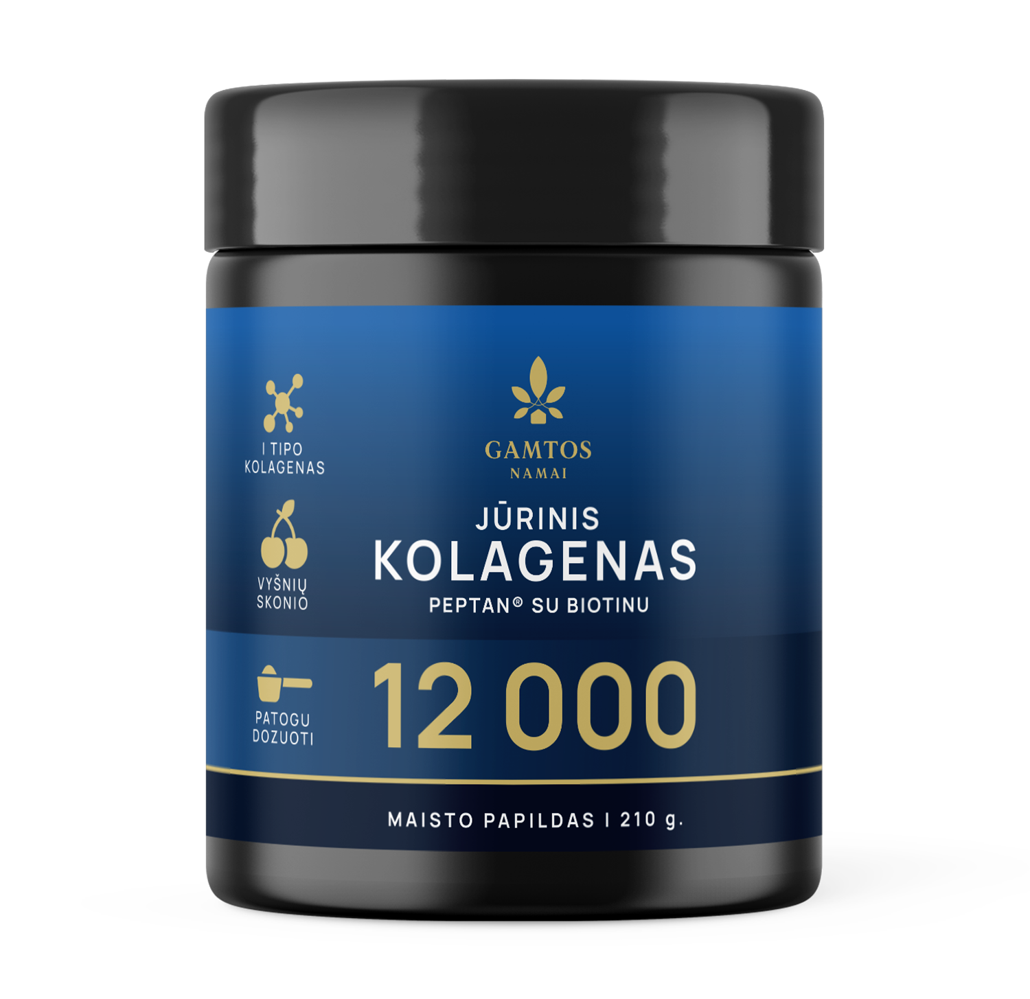 GAMTOS NAMAI, jūrinis kolagenas PEPTAN 12000, vyšnių skonio, 210 g