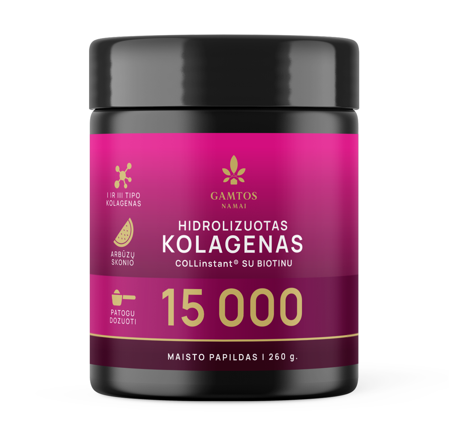 GAMTOS NAMAI, HIDROLIZUOTAS KOLAGENAS COLLinstant®15 000 SU BIOTINU, 260 gr.