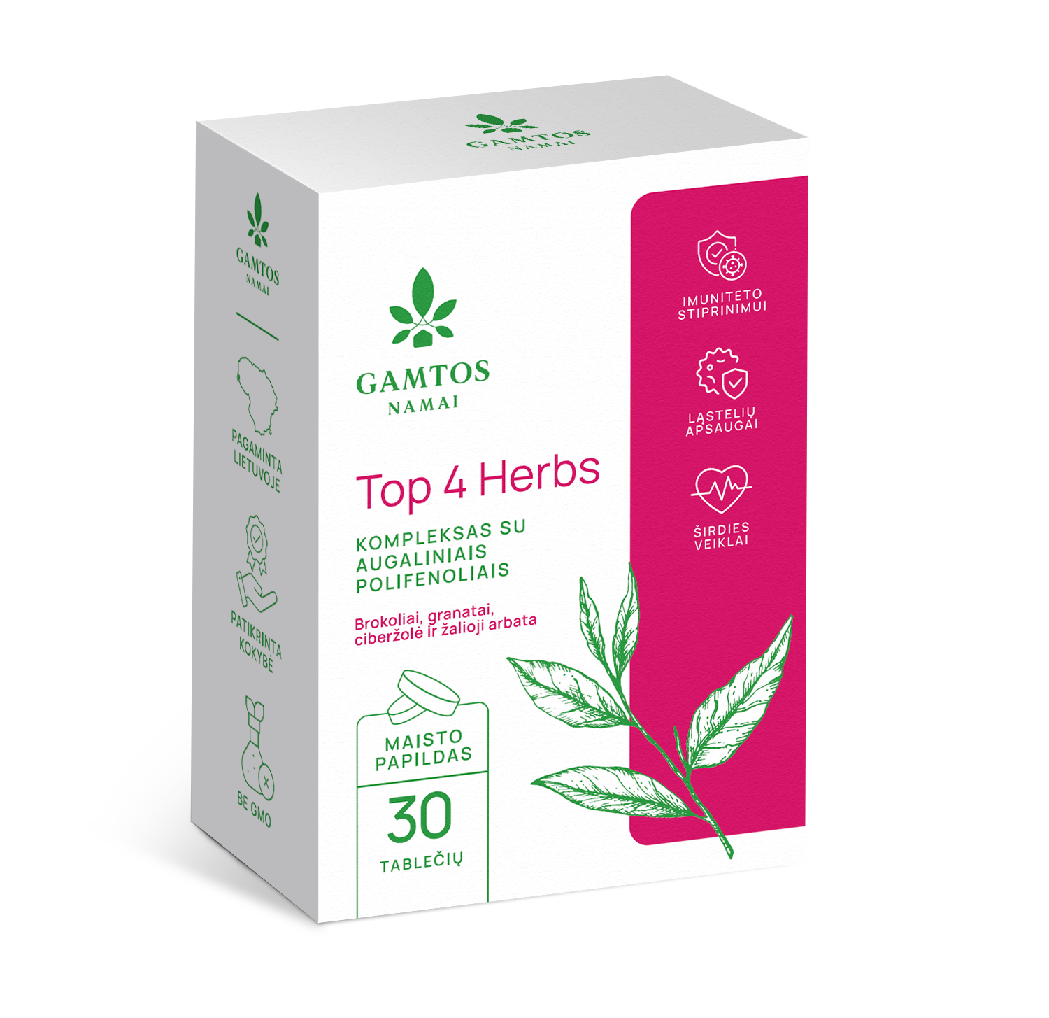 GAMTOS NAMAI, TOP 4 HERBS, 30 tablečių