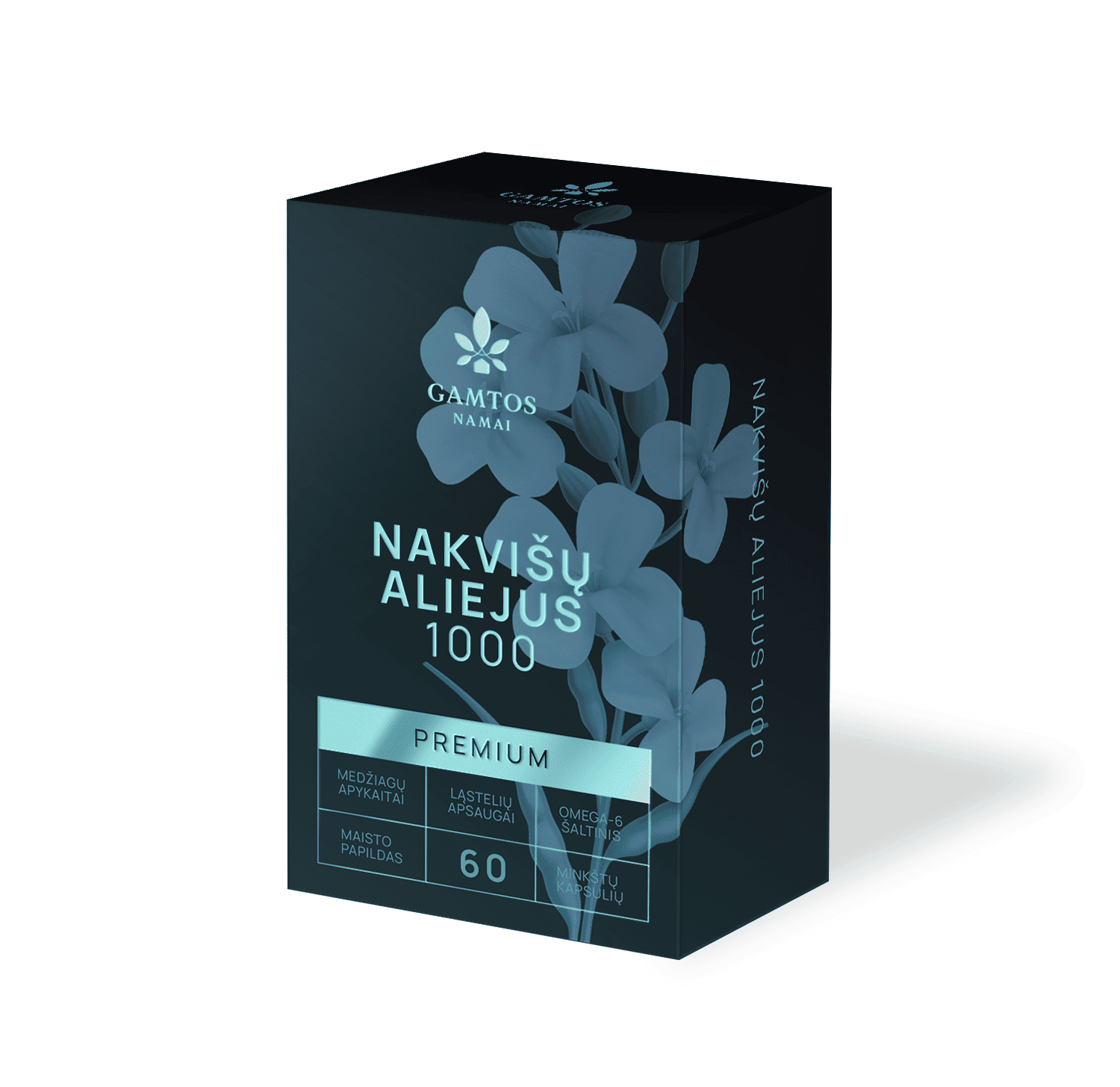 GAMTOS NAMAI, nakvišų aliejus 1000 PREMIUM, 60 kapsulių