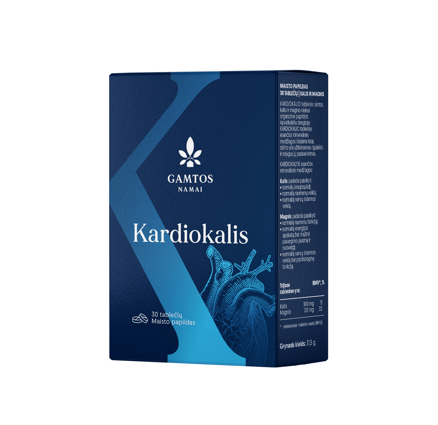 GAMTOS NAMAI, KARDIOKALIS, 30 tablečių