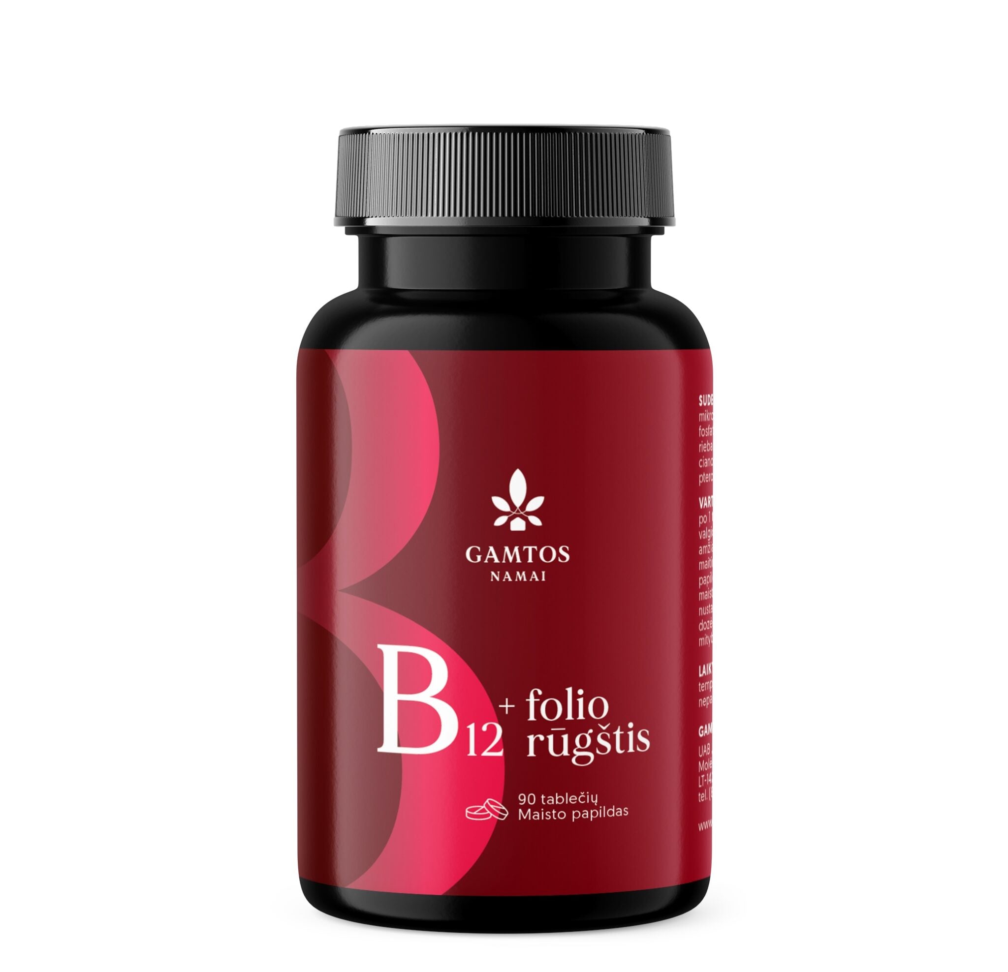 GAMTOS NAMAI, B12 + FOLIO RŪGŠTIS, 90 tablečių