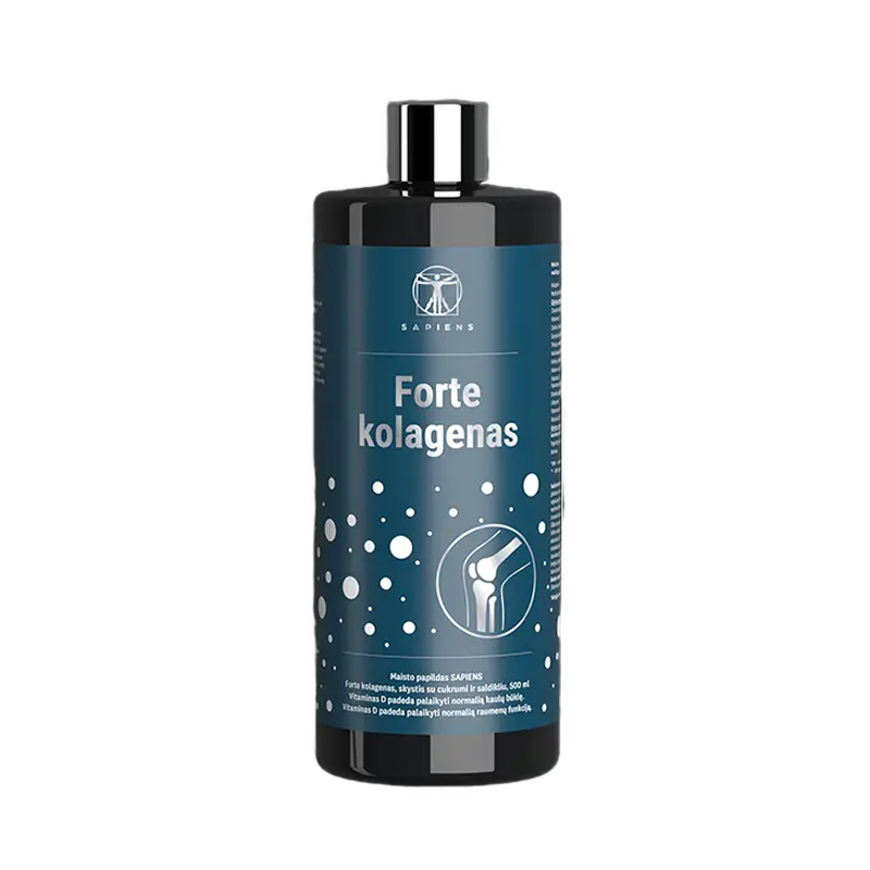 SAPIENS Forte Kolagenas sąnariams, su vitaminu D, apelsinų skonio, 500 ml.