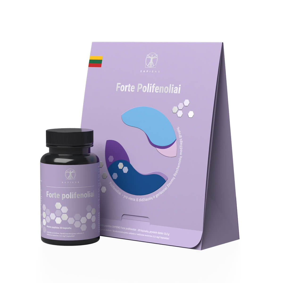 SAPIENS Forte Polifenoliai, 30 minkštųjų kapsulių