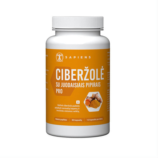 SAPIENS Ciberžolė su juodaisiais pipirais PRO, 90 kapsulių