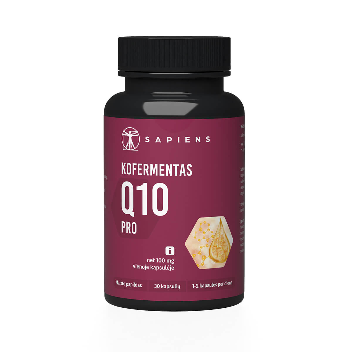 SAPIENS Kofermentas Q10 PRO, 30 kapsulių