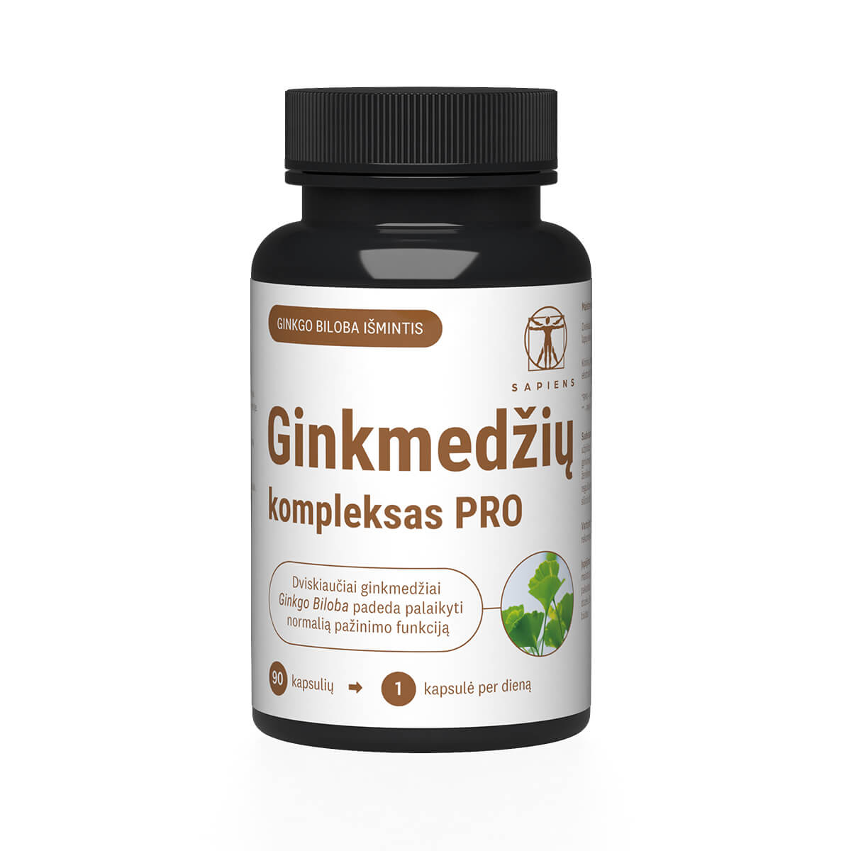 SAPIENS Ginkmedžių kompleksas PRO, 90 tablečių