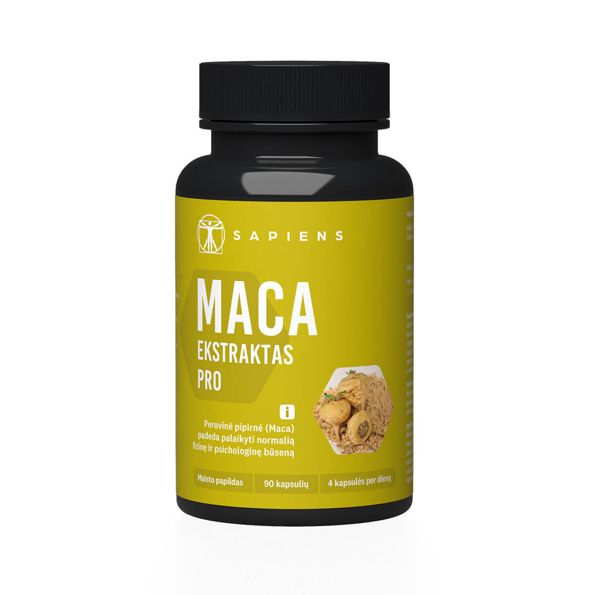 SAPIENS Maca ekstraktas PRO, 90 kapsulių