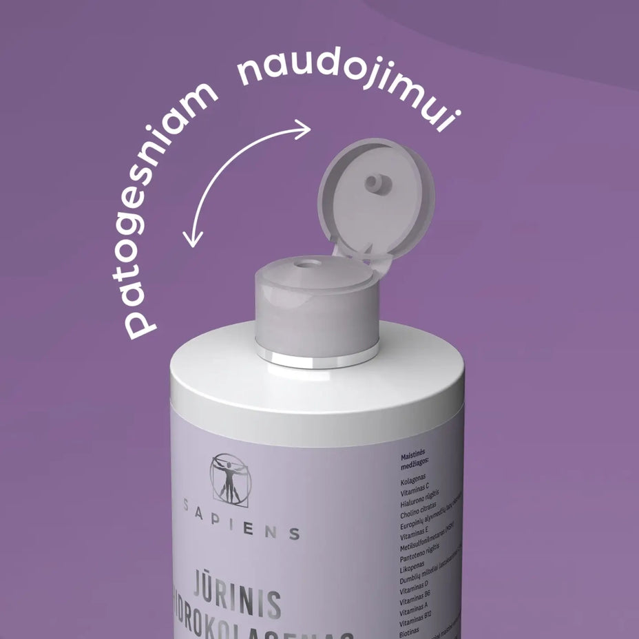 SAPIENS jūrinis hidrokolagenas su hialuronu, miško uogų skonio, 500 ml