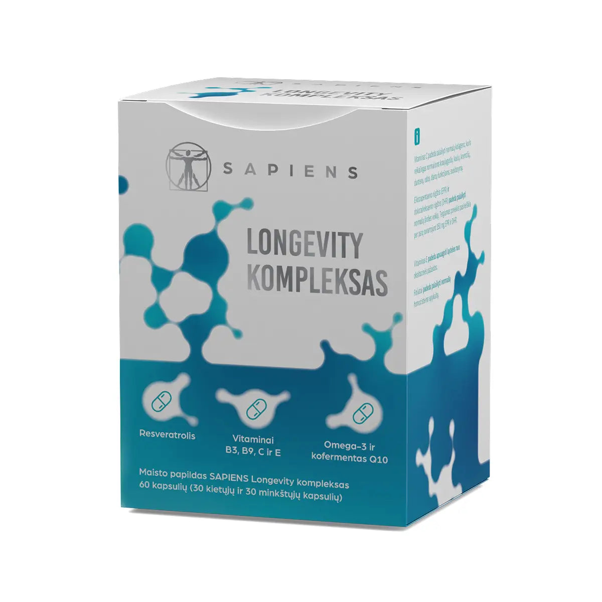 SAPIENS,  LONGEVITY  KOMPLEKSAS,  30 kietųjų kapsulių