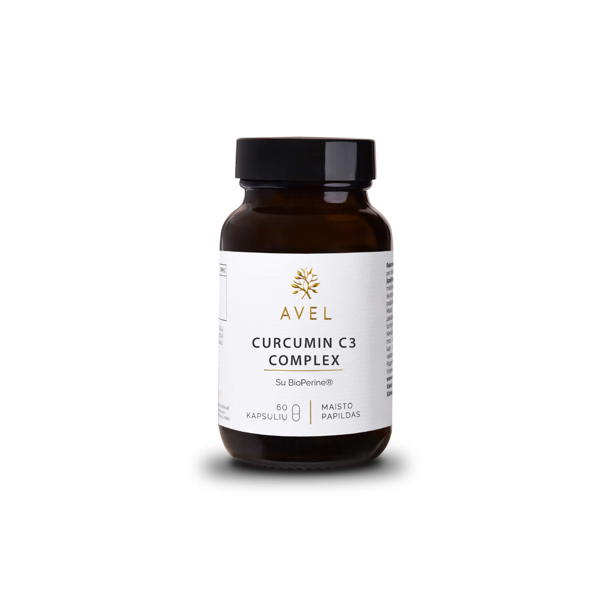 AVEL CURCUMIN C3 COMPLEX su BioPerine®, 60 kapsulių