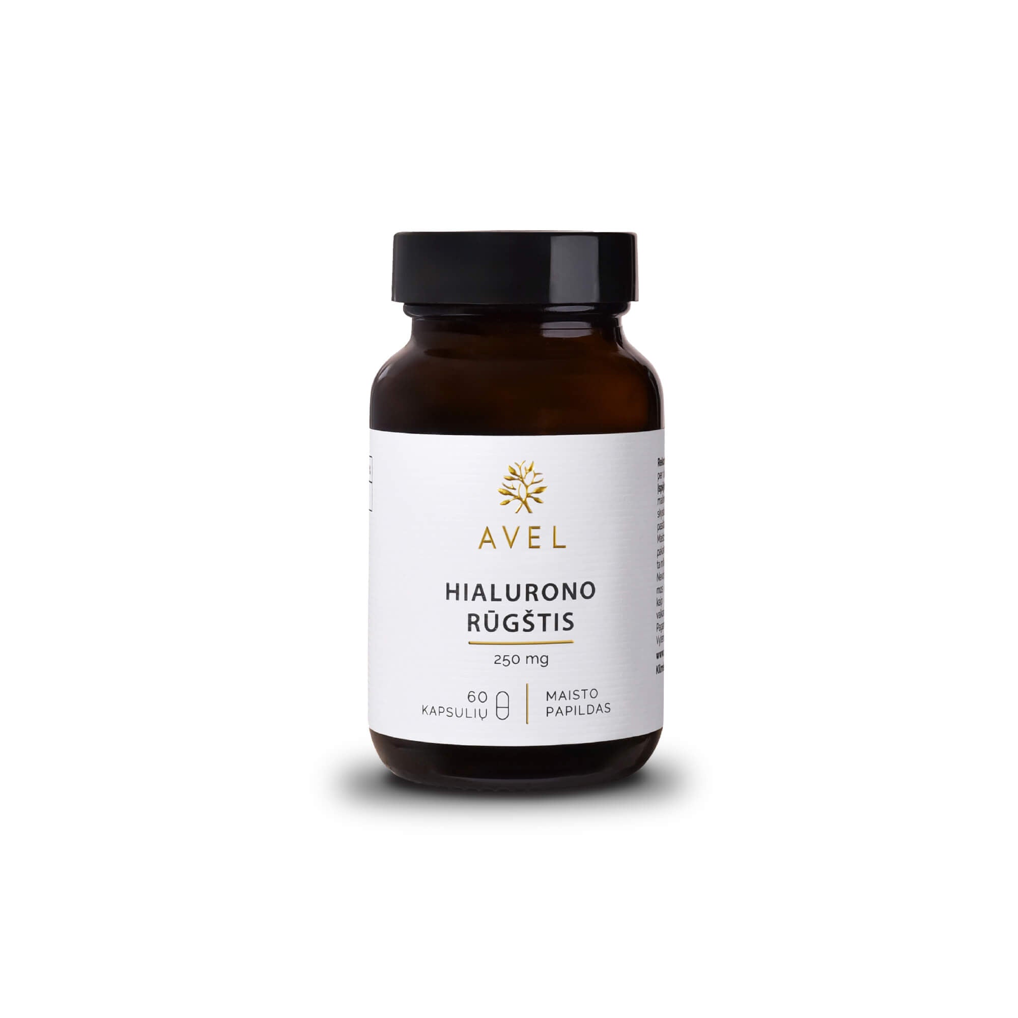 AVEL, HIALURONO RŪGŠTIS, 250 mg, 60 kapsulių