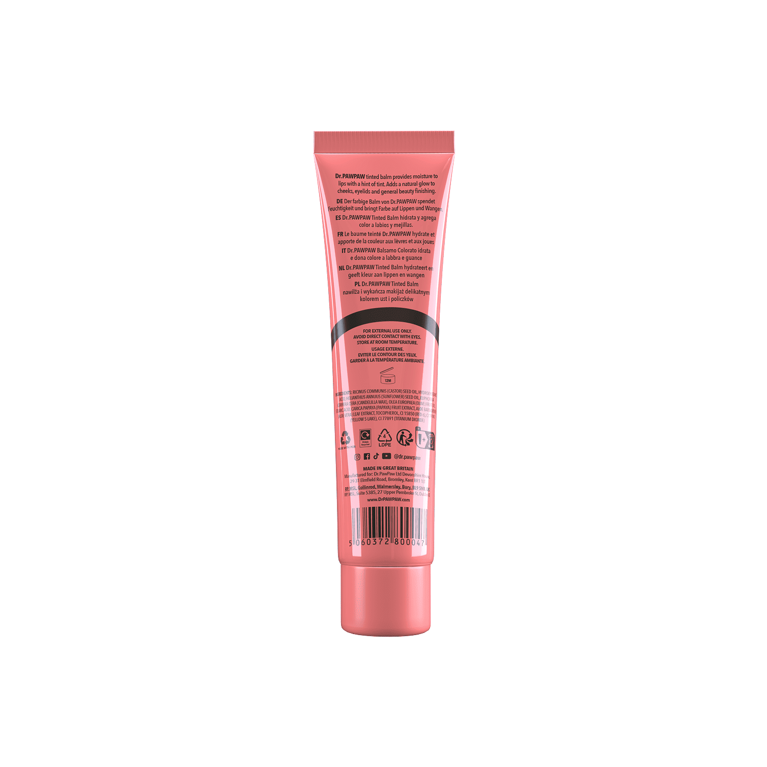 Dr.PAWPAW Peach Pink lūpų balzamas 25ml