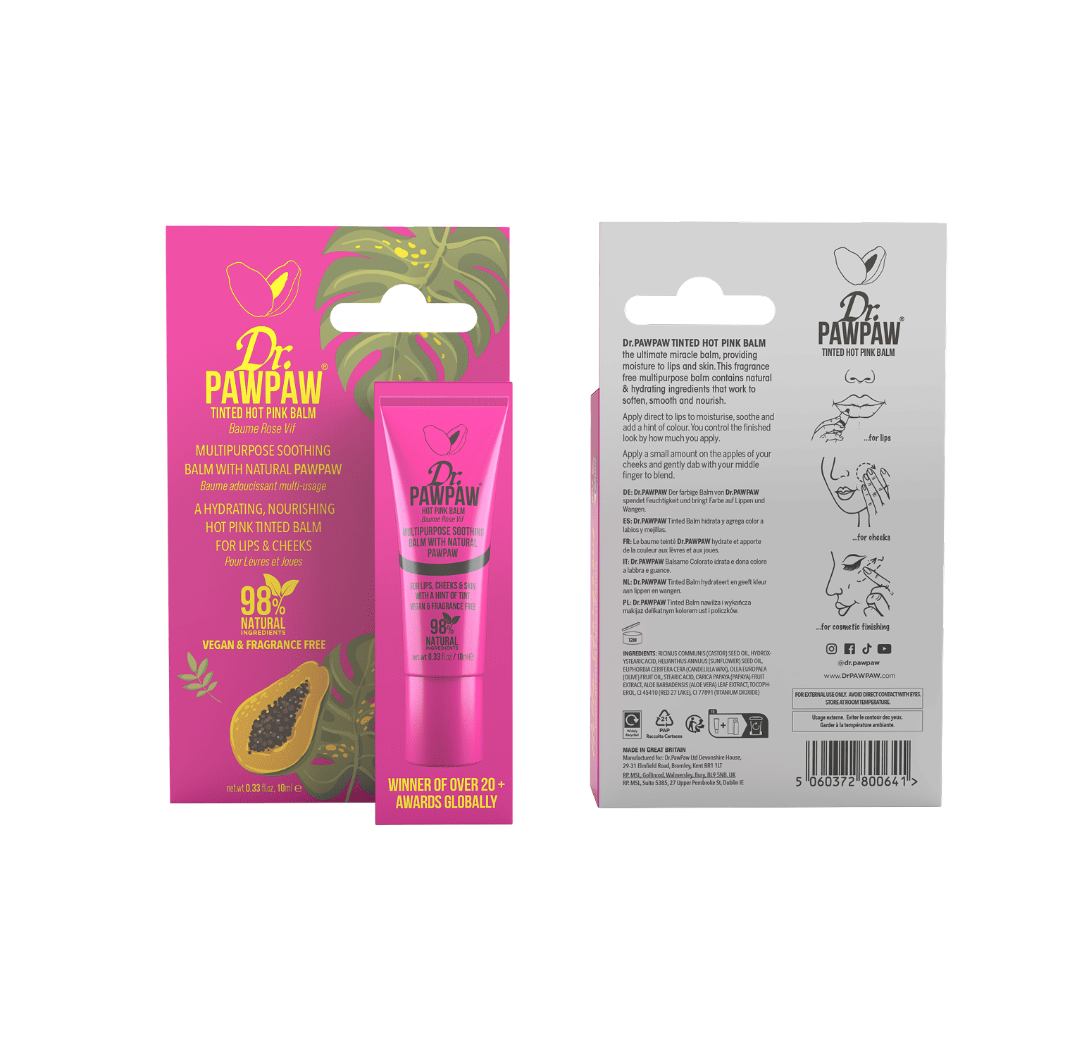 Dr.PAWPAW Hot Pink lūpų balzamas 10ml