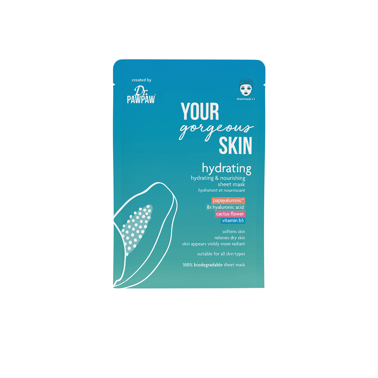 Dr.PAWPAW Hydrating Sheet drėkinamoji lakštinė veido kaukė 25ml