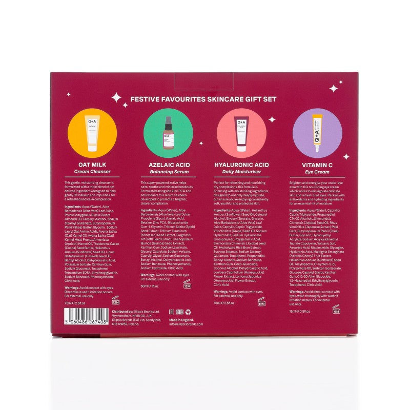 Q+A, Festive Favourites Skincare Gift Set Odos priežiūros priemonių rinkinys, 1vnt