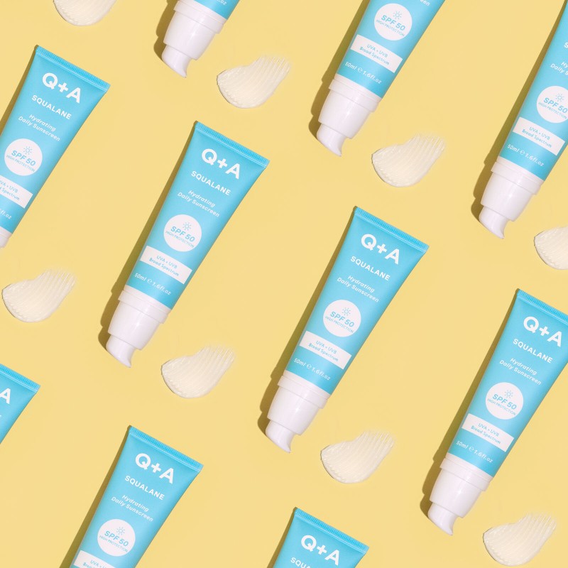 Q+A, Squalane Hydrating SPF50 Drėkinamasis veido kremas nuo saulės, 50ml