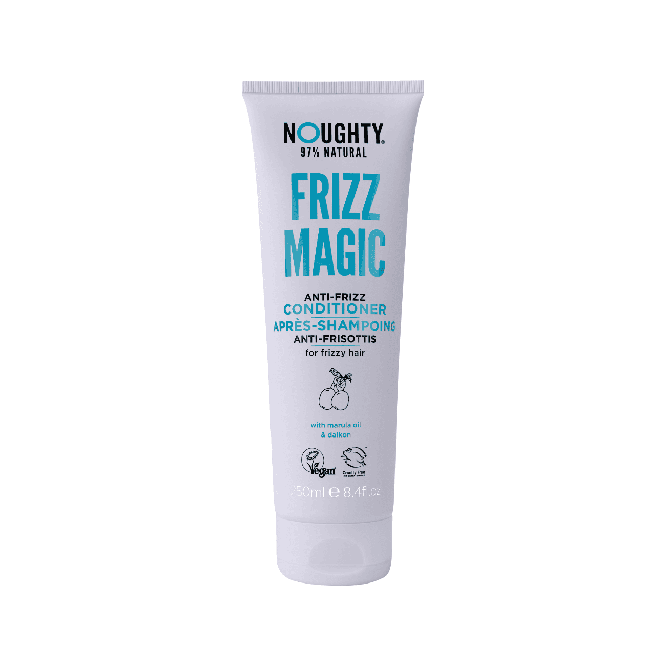 NOUGHTY Frizz Magic glotninamasis kondicionierius su marulos aliejumi ir japoninių ridikų ekstraktais, 250 ml