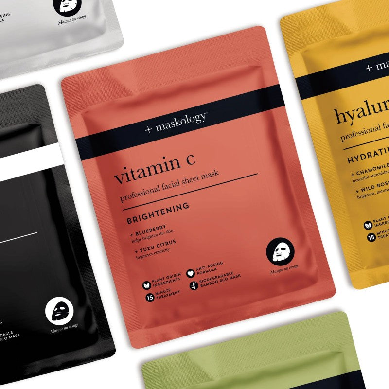 MASKOLOGY, VITAMIN-C Professional Sheet Mask Lakštinė veido kaukė su vitaminu C, 22ml