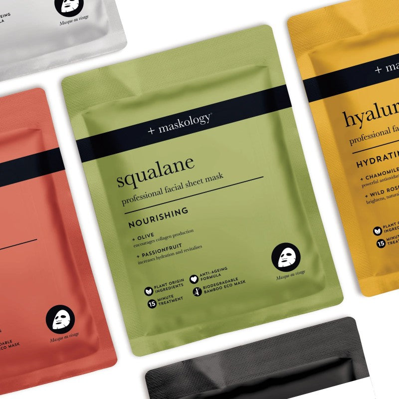 MASKOLOGY, SQUALANE Professional Sheet Mask Lakštinė veido kaukė su skvalanu, 22ml