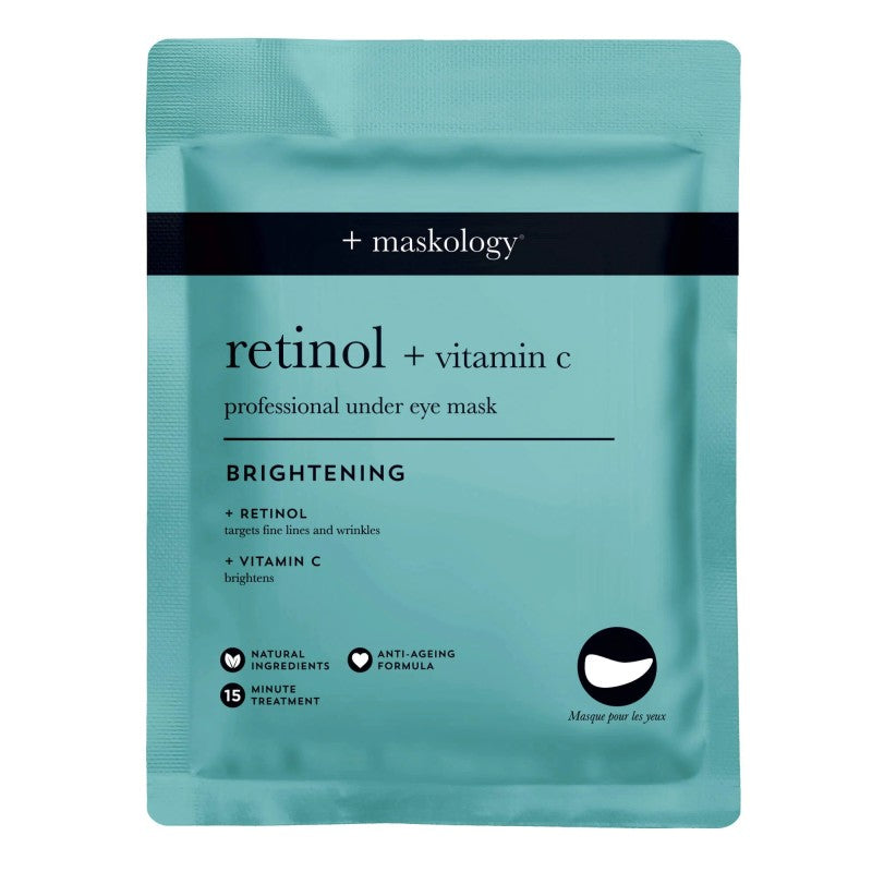 MASKOLOGY, RETINOL + VITAMIN-C Professional Under Eye Mask Paakių kaukė, 3 poros