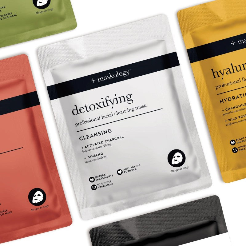 MASKOLOGY, DETOXIFYING Professional Sheet Mask Valomoji lakštinė veido kaukė, 20ml