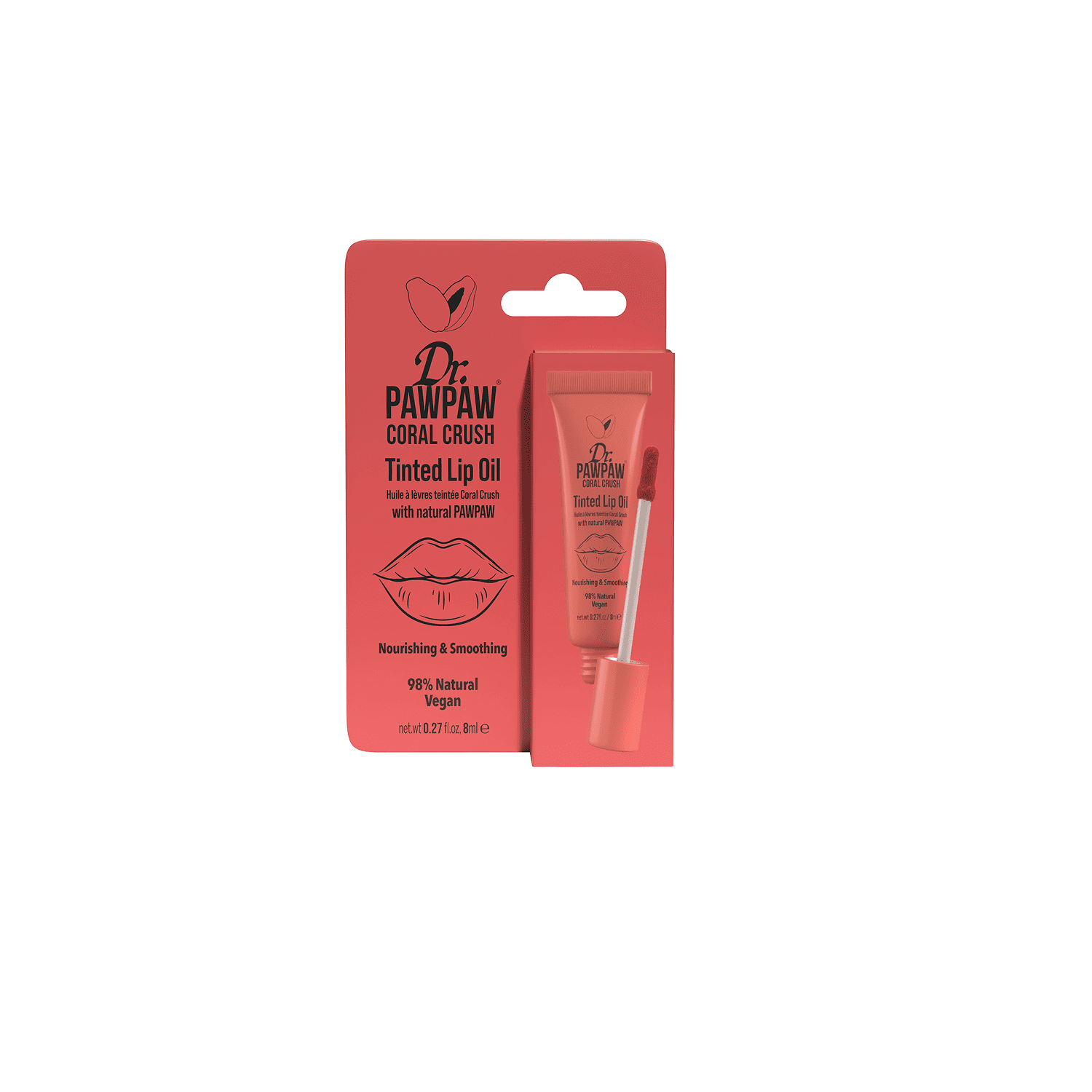 Dr.PAWPAW lūpų aliejus su atspalviu CORAL CRUSH, 8ml