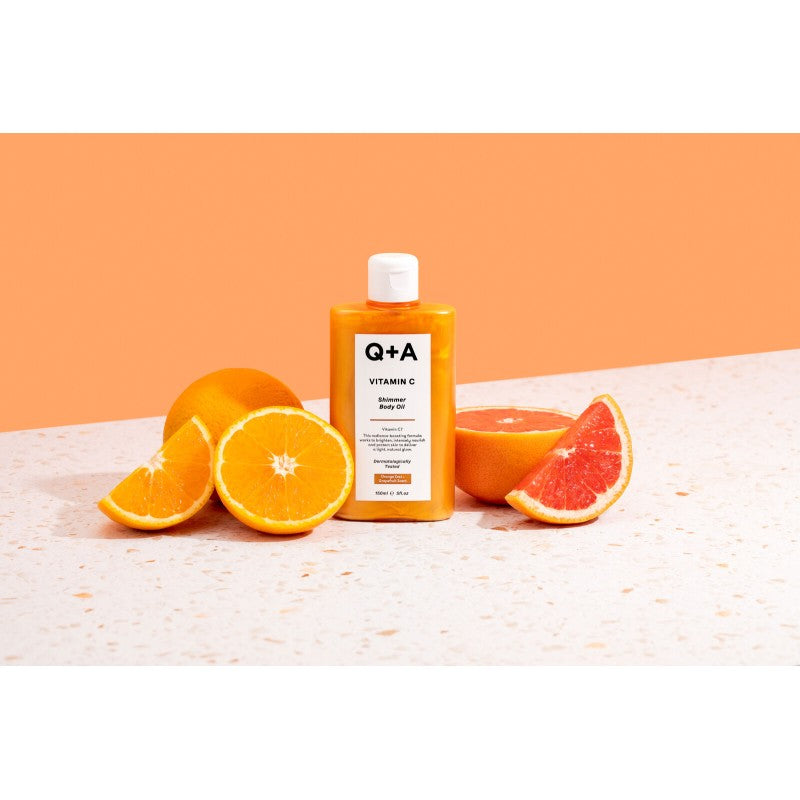 Q+A, Vitamin C Shimmer Body Oil Žėrintis kūno aliejus, 150ml