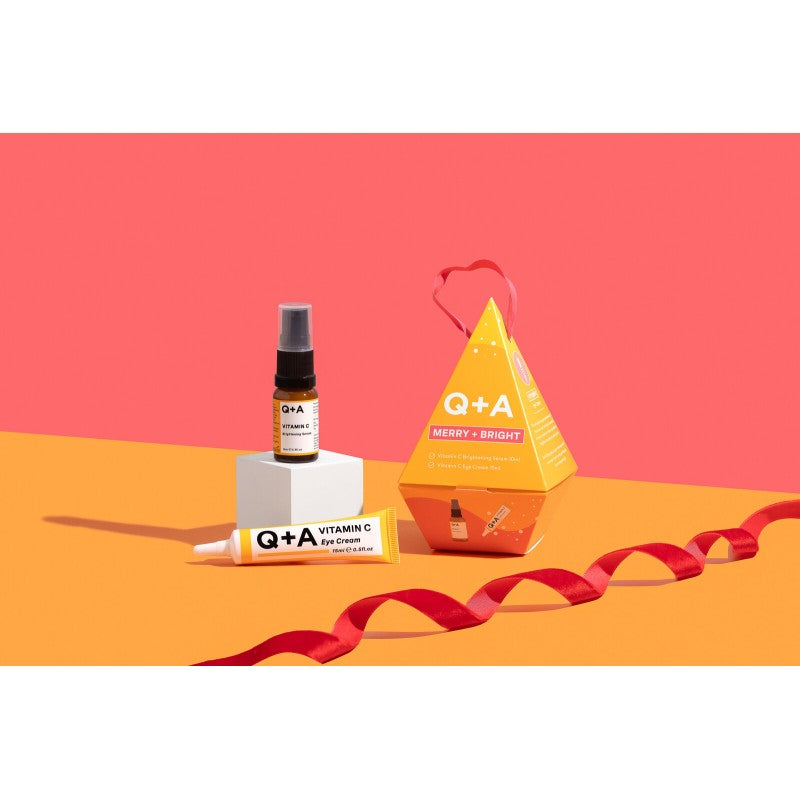 Q+A, Merry + Bright Gift Set Veido priežiūros priemonių rinkinys su vitaminu C, 1vnt