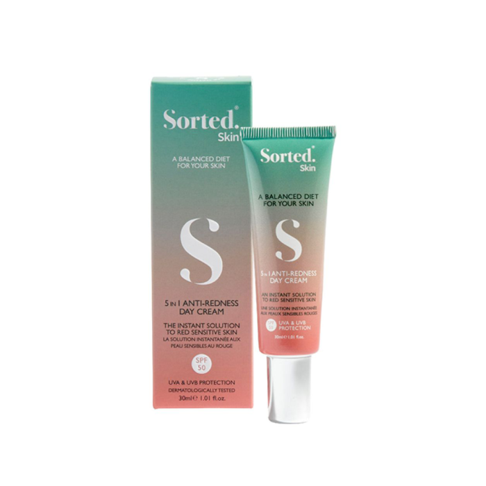 SORTED SKIN, 5 in 1 dieninis kremas raustančiai odai SPF50, 30 ml