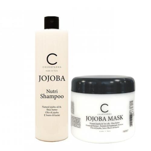 COSMOFARMA, plaukų šampūno ir kaukės rinkinys JOJOBA, 500+500 ml